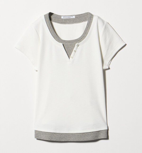 BEAUTY&YOUTH UNITED ARROWS「ヘンリーネック レイヤード Tシャツ」|Tシャツ・カットソー|