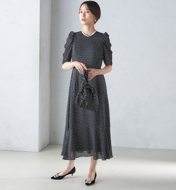 SHIPS for women「troisiemeCHACO:カット ジャカード ワンピース（セレモニー対応可）」|ワンピース|