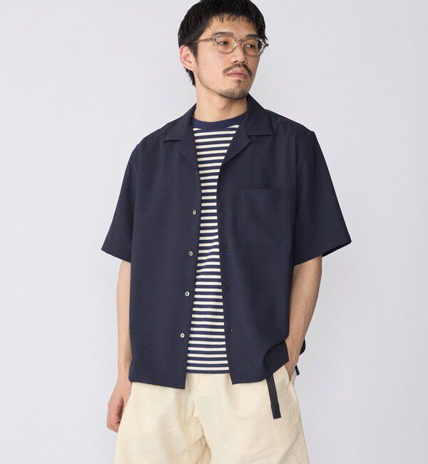 SHIPS「SHIPS: 〈MADE IN JAPAN〉Reflax(R) 5スリーブ オープンカラー シャツ」|シャツ・ブラウス|