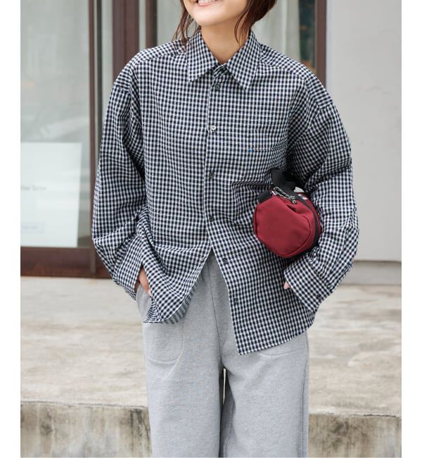 OUTDOOR PRODUCTS Usual Things「コットンサッカーチェックワイドシャツ セットアップ対応」|シャツ・ブラウス|