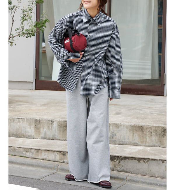 OUTDOOR PRODUCTS Usual Things「コットンサッカーチェックワイドシャツ セットアップ対応」|シャツ・ブラウス|