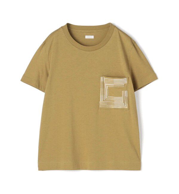GALERIE VIE「コットンリネンジャージー エンブロイダリーポケットプルオーバー」|Tシャツ・カットソー|53 グリーン