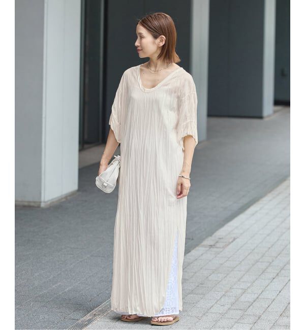 IENA「5-knot/ファイブノット CRINKLE-FIN LONG TUNIC ワンピース 5KIE-CRCL-0002」|ワンピース|