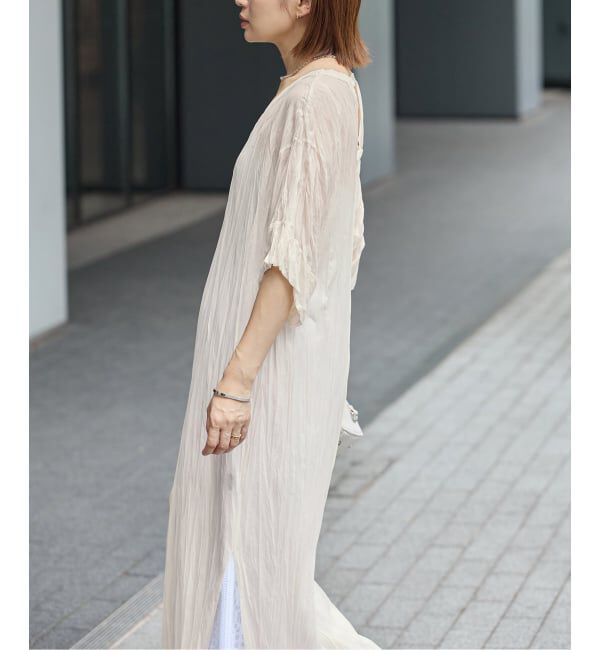 IENA「5-knot/ファイブノット CRINKLE-FIN LONG TUNIC ワンピース 5KIE-CRCL-0002」|ワンピース|