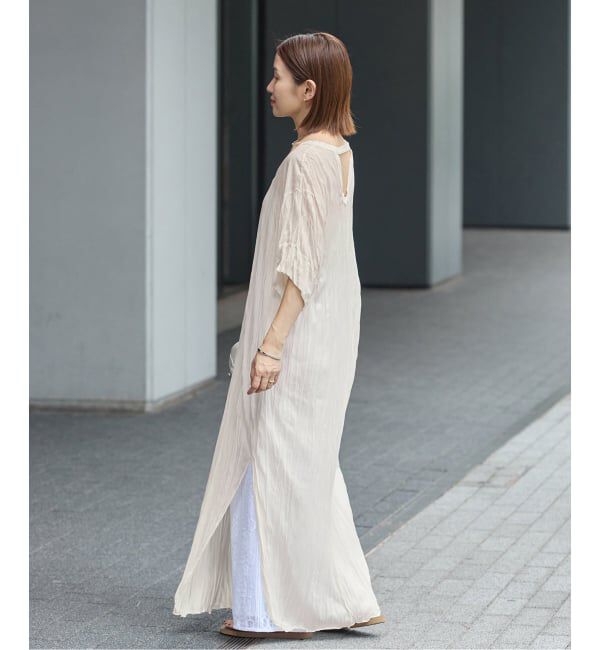 IENA「5-knot/ファイブノット CRINKLE-FIN LONG TUNIC ワンピース 5KIE-CRCL-0002」|ワンピース|