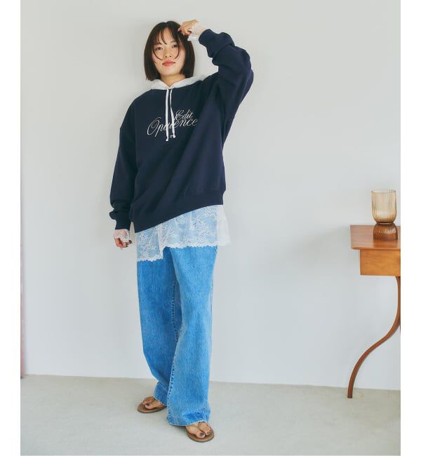 U by SPICK&SPAN「《予約》ARCHIVE STANCE/アーカイブスタンス lace hoodie」|シャツ・ブラウス|
