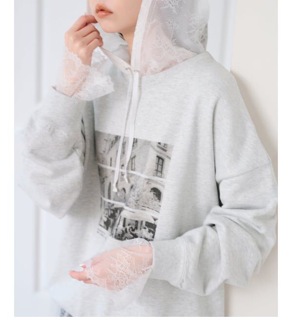 U by SPICK&SPAN「《予約》ARCHIVE STANCE/アーカイブスタンス lace hoodie」|シャツ・ブラウス|