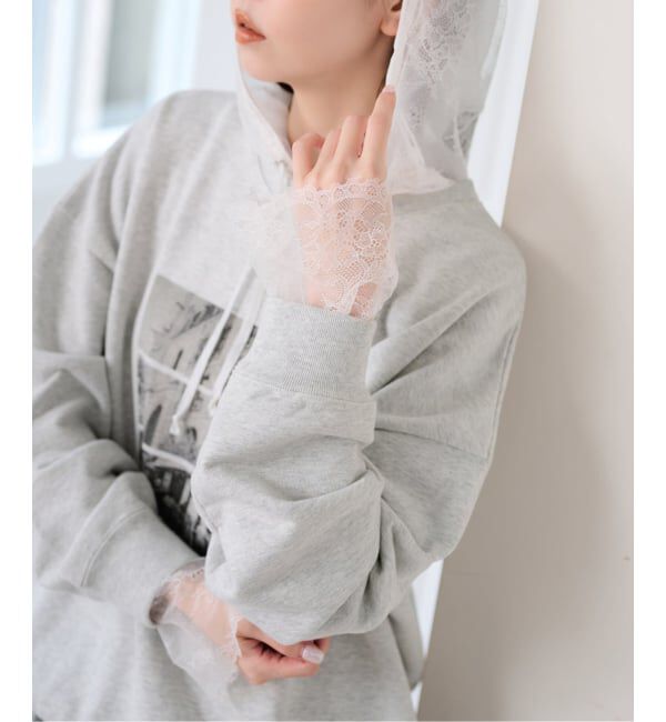 U by SPICK&SPAN「《予約》ARCHIVE STANCE/アーカイブスタンス lace hoodie」|シャツ・ブラウス|