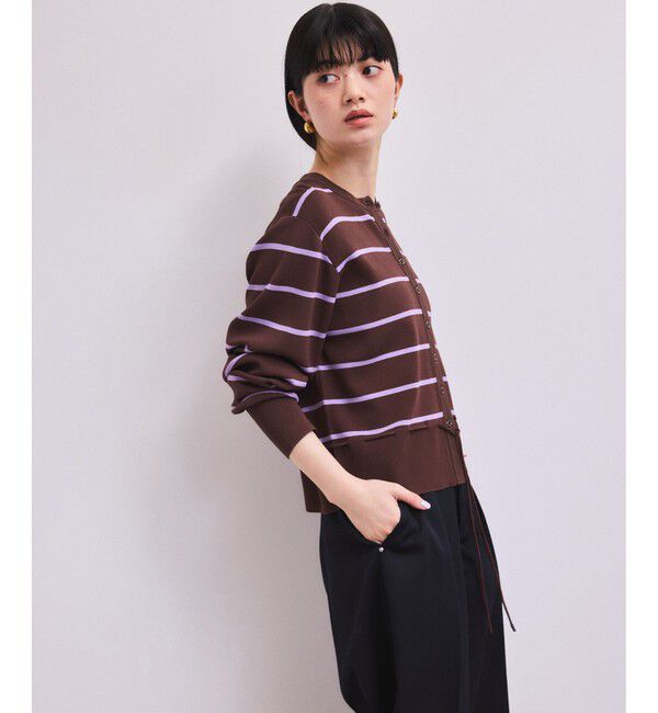 ADAM ET ROPE'「【WEB限定】バイカラーカーディガン/接触冷感」|カーディガン|