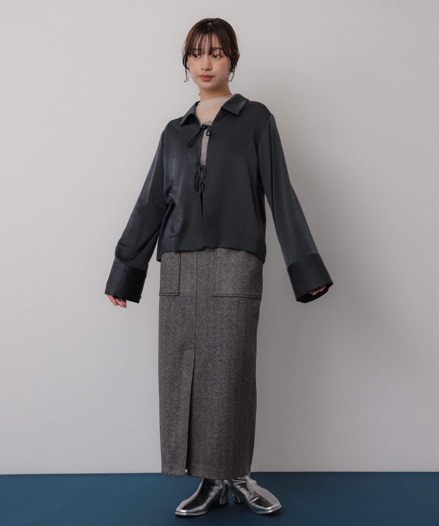 SENSE OF PLACE by URBAN RESEARCH「サテンリボンディテールブラウス」|シャツ・ブラウス|
