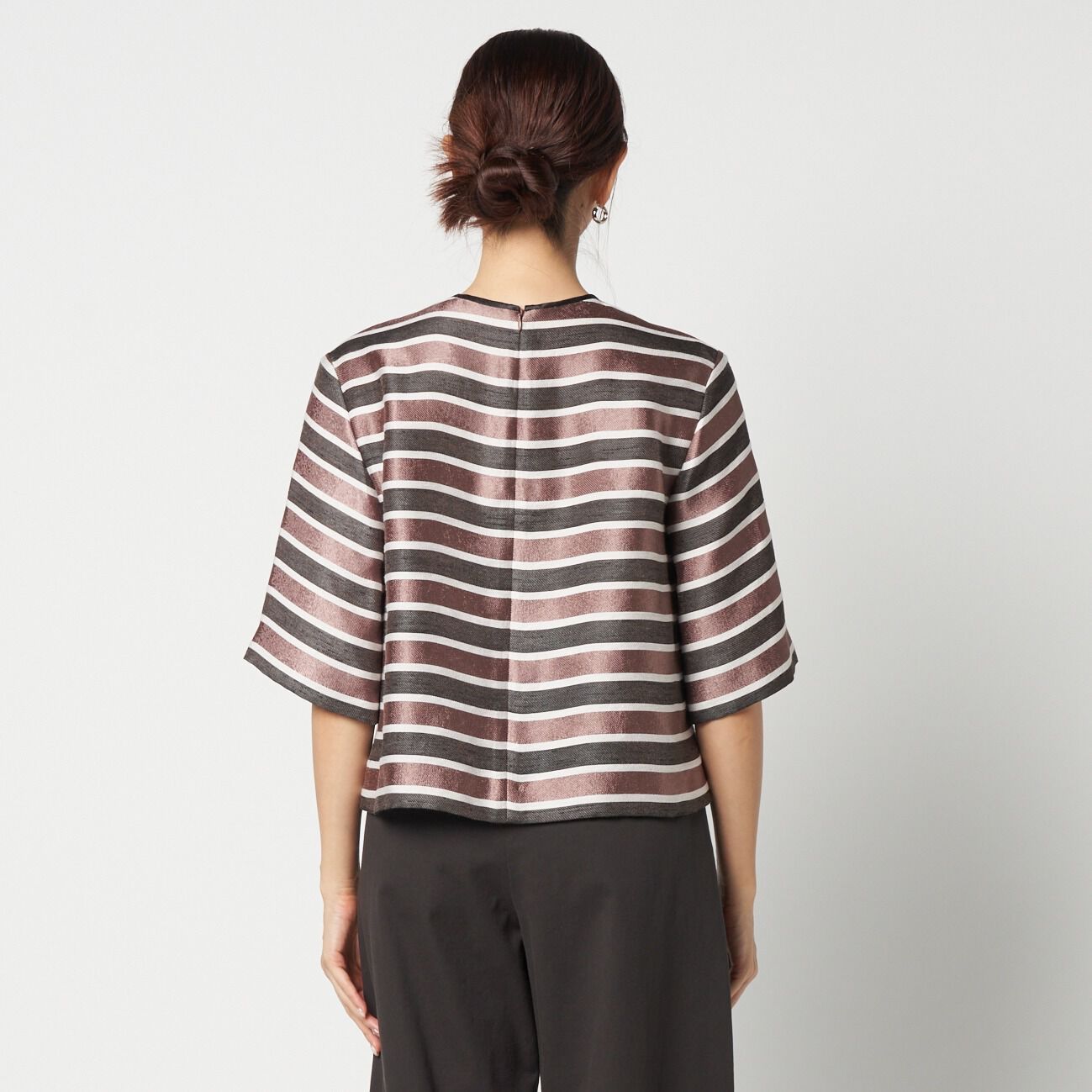 HELIOPOLE「HELIOPOLE GLITTER STRIPE TEE BLOUSE」|シャツ・ブラウス|