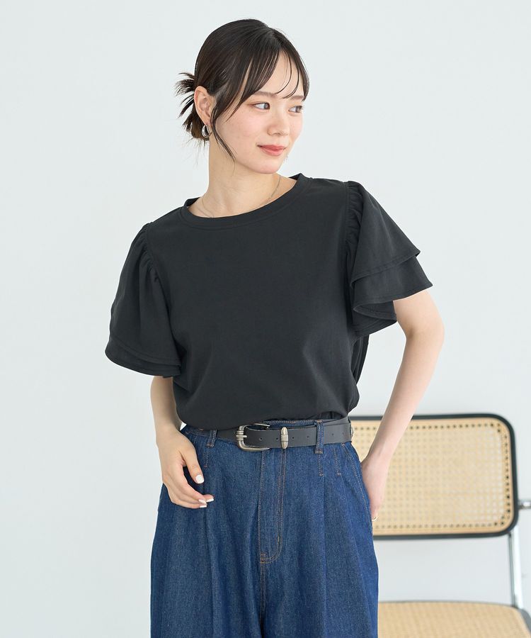 earth music&ecology「フリルスリーブプルオーバー」|Tシャツ・カットソー|