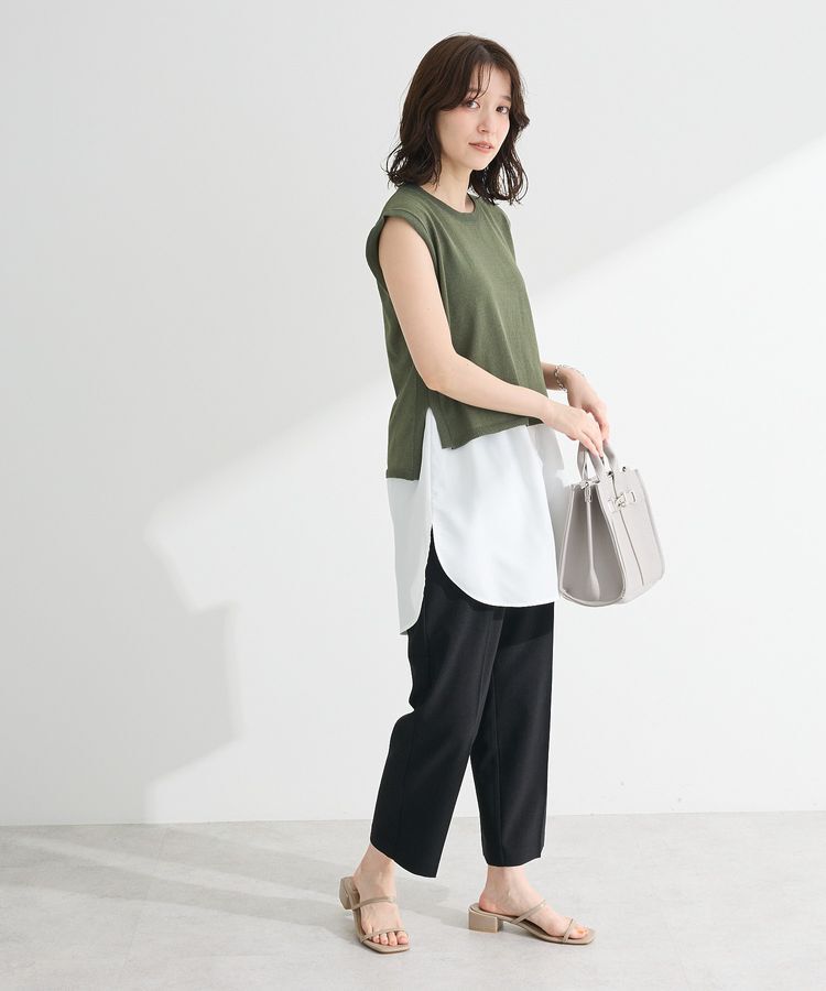 Green Parks「・Petit Fleur ノースリリネンライクニット」|ニット・セーター|