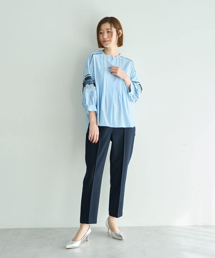 YECCA VECCA「レース切替スキッパーブラウス」|シャツ・ブラウス|