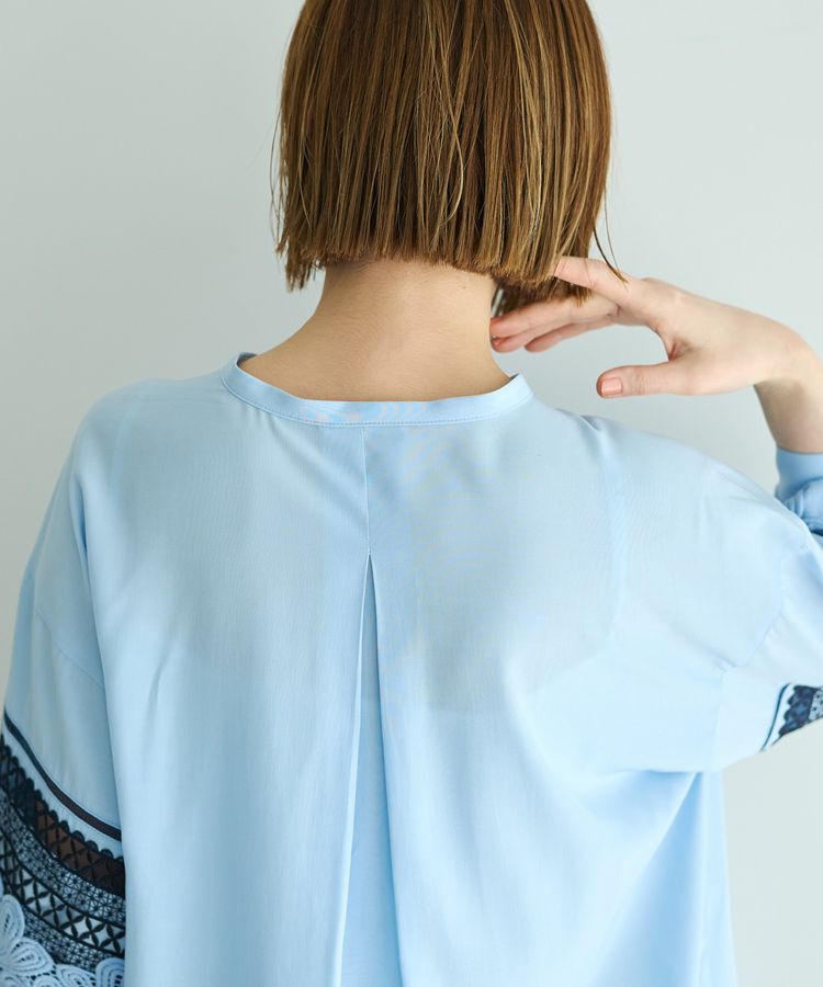YECCA VECCA「レース切替スキッパーブラウス」|シャツ・ブラウス|