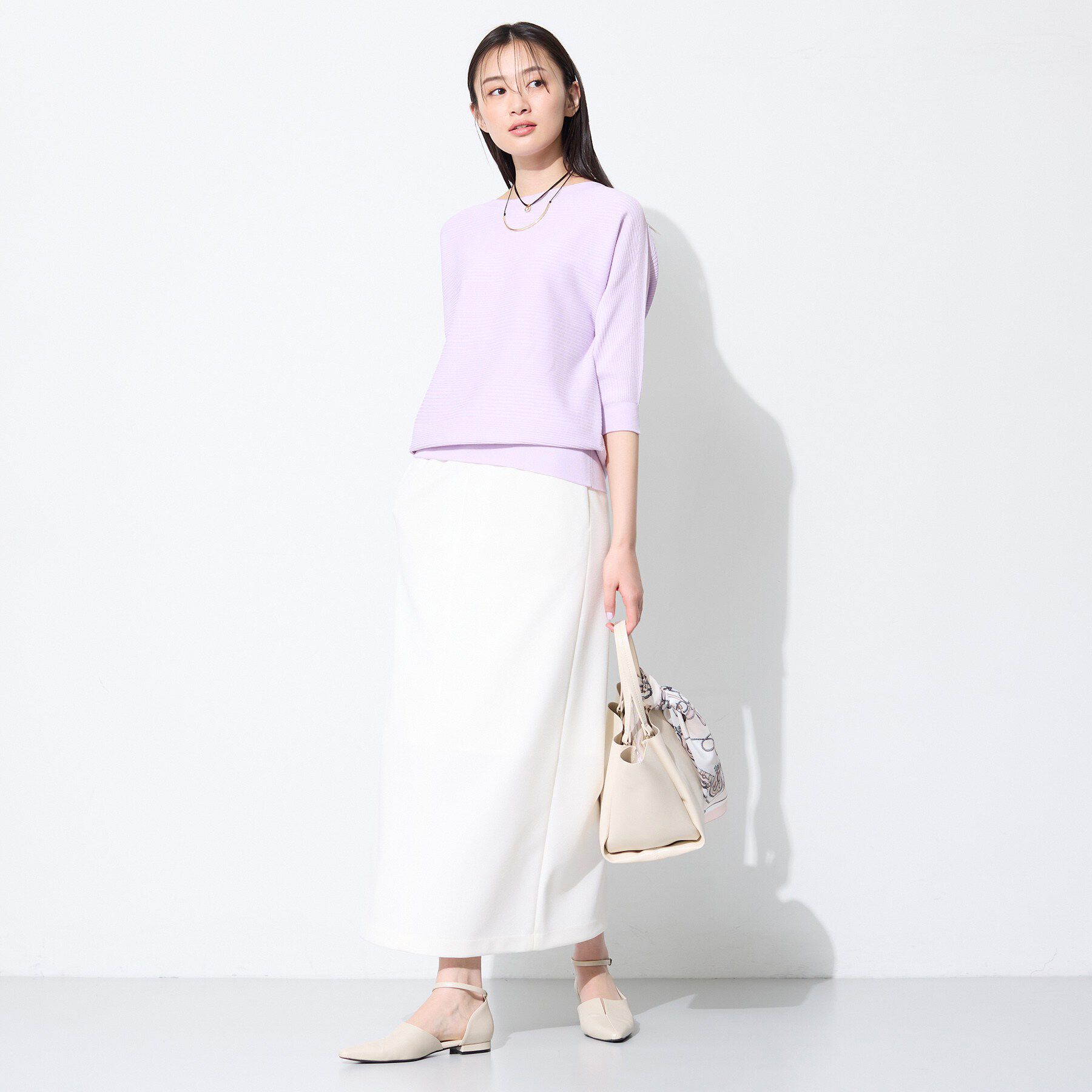 INDIVI「【体型カバー／洗える】ゆったり無縫製ニット」|ニット・セーター|