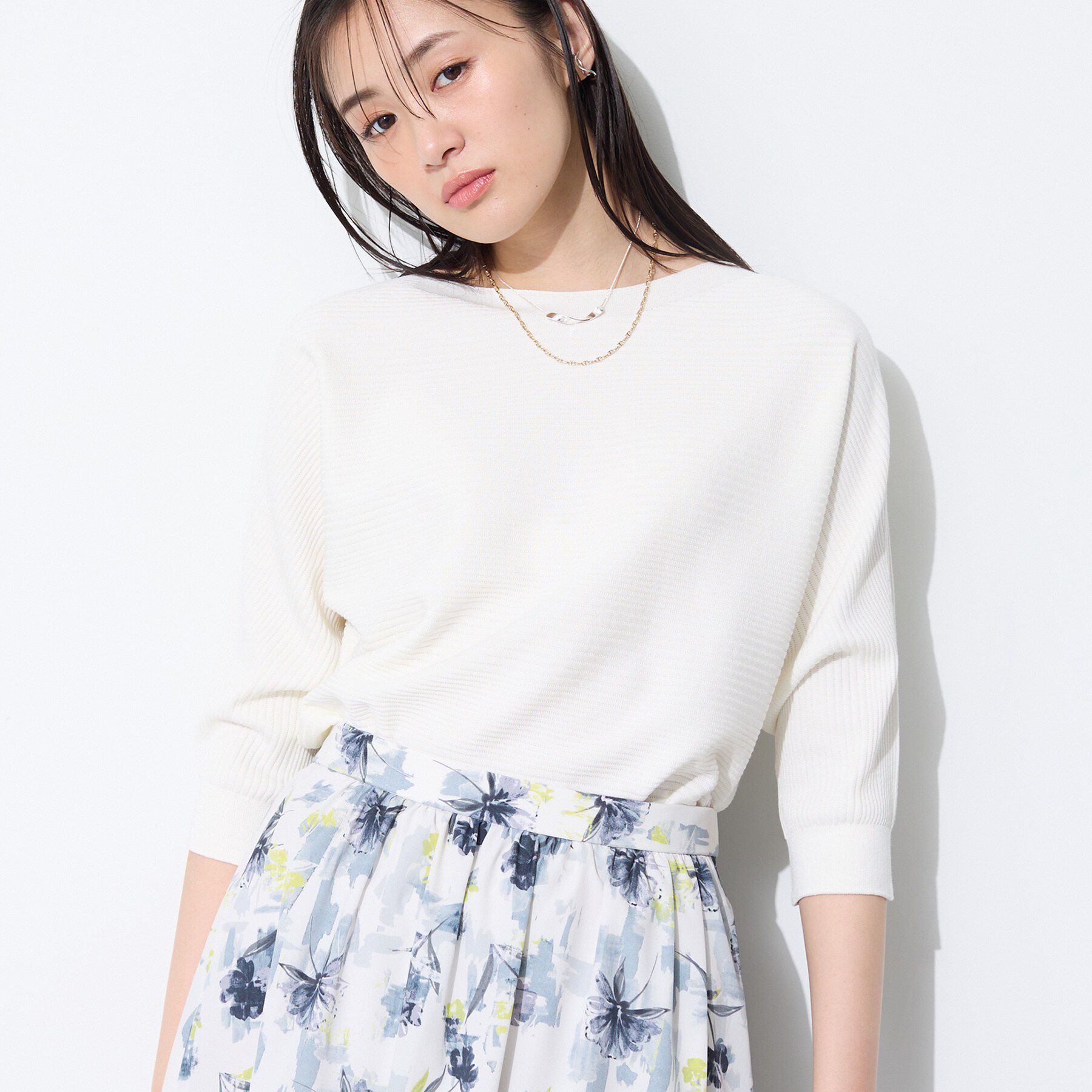INDIVI「【体型カバー／洗える】ゆったり無縫製ニット」|ニット・セーター|