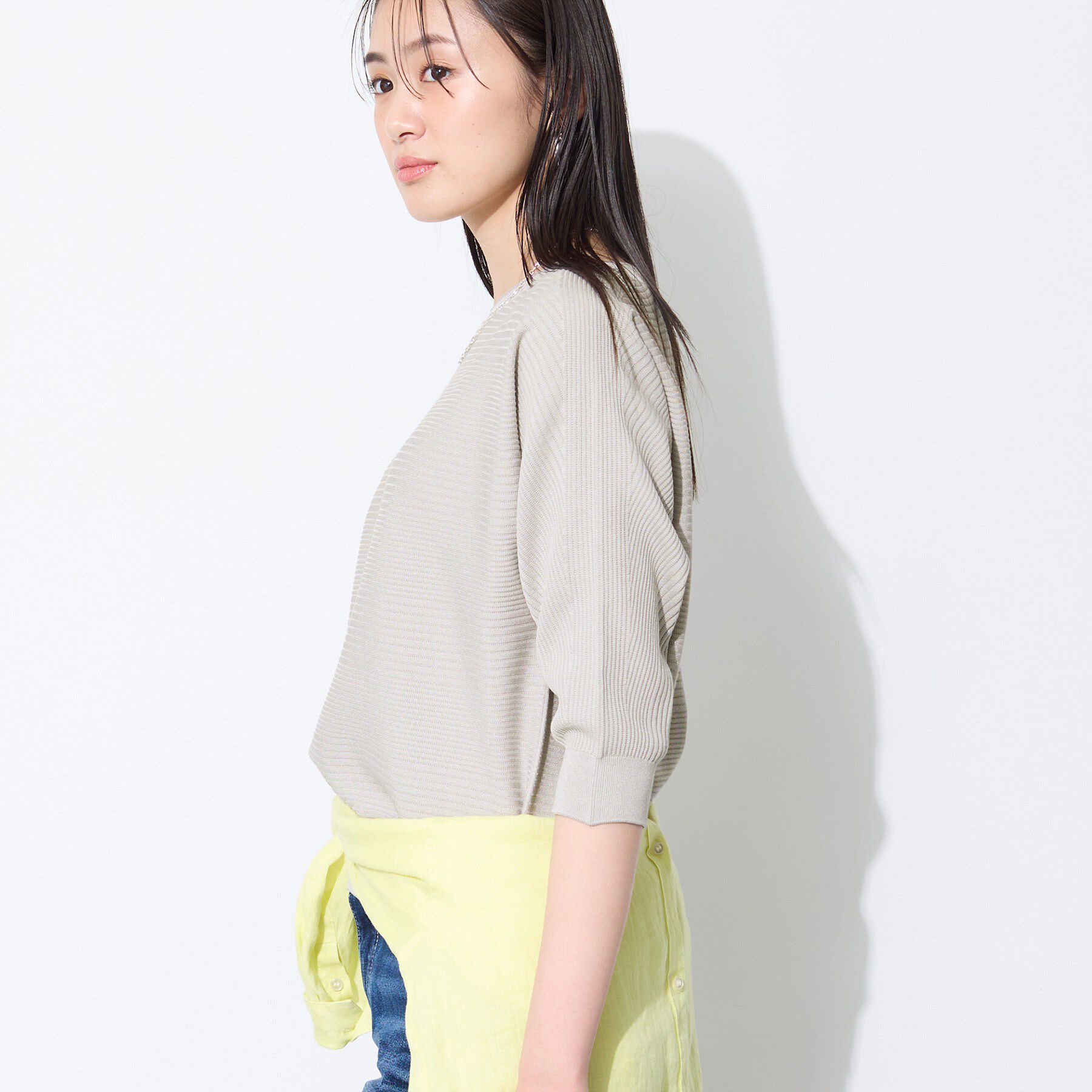 INDIVI「【体型カバー／洗える】ゆったり無縫製ニット」|ニット・セーター|