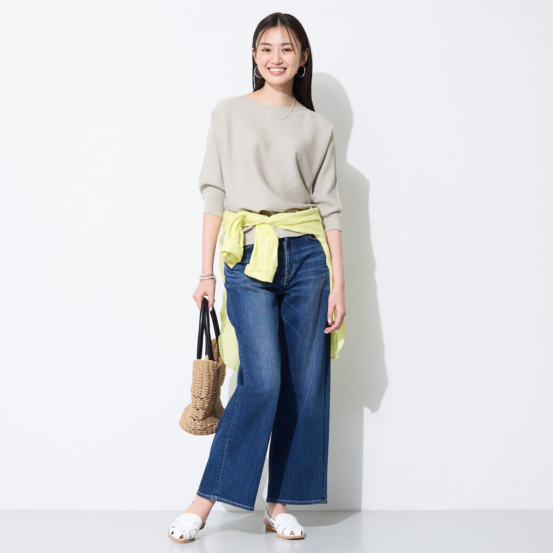 INDIVI「【体型カバー／洗える】ゆったり無縫製ニット」|ニット・セーター|