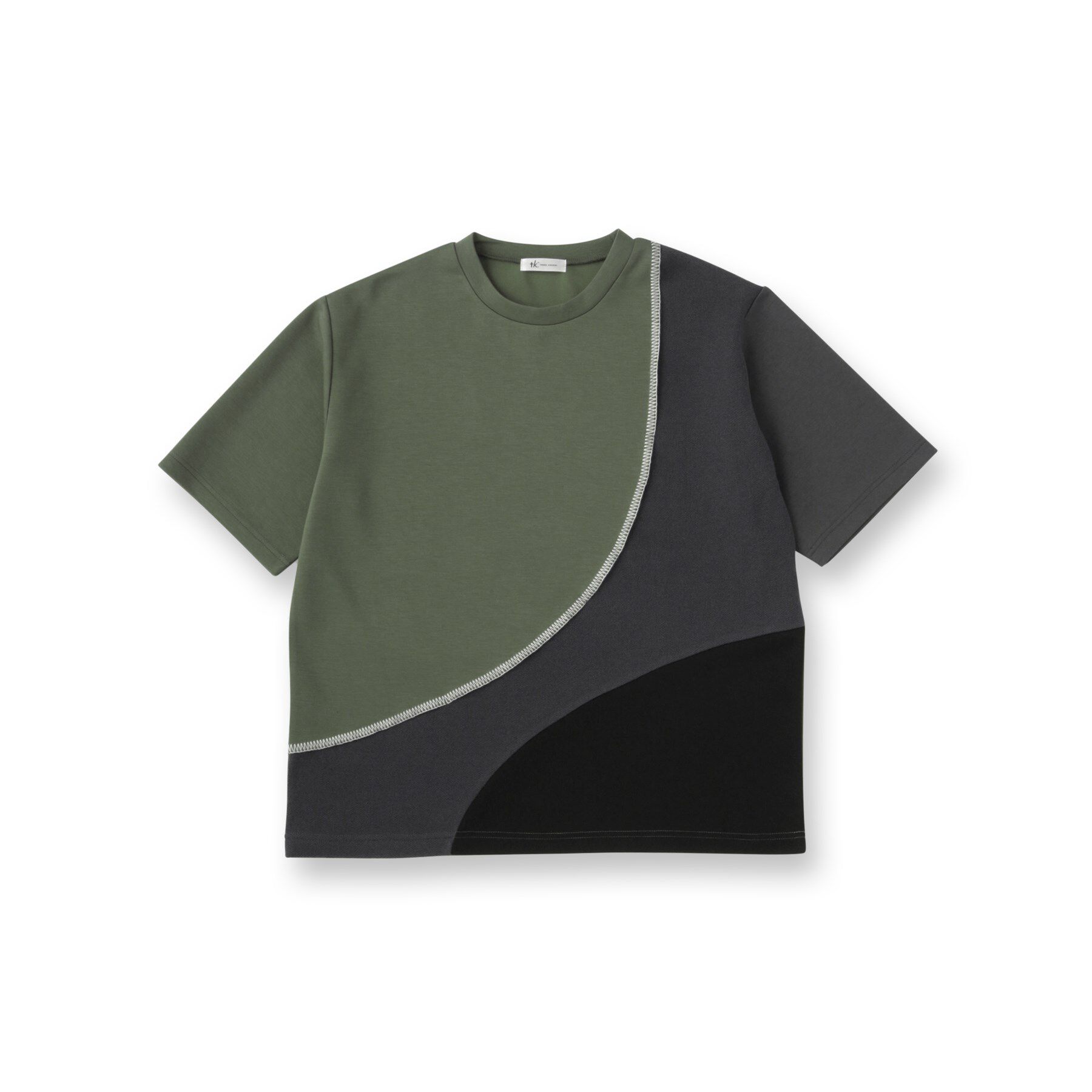 tk.TAKEO KIKUCHI「◆ニットドッキングカーブスイッチカットソー」|Tシャツ・カットソー|