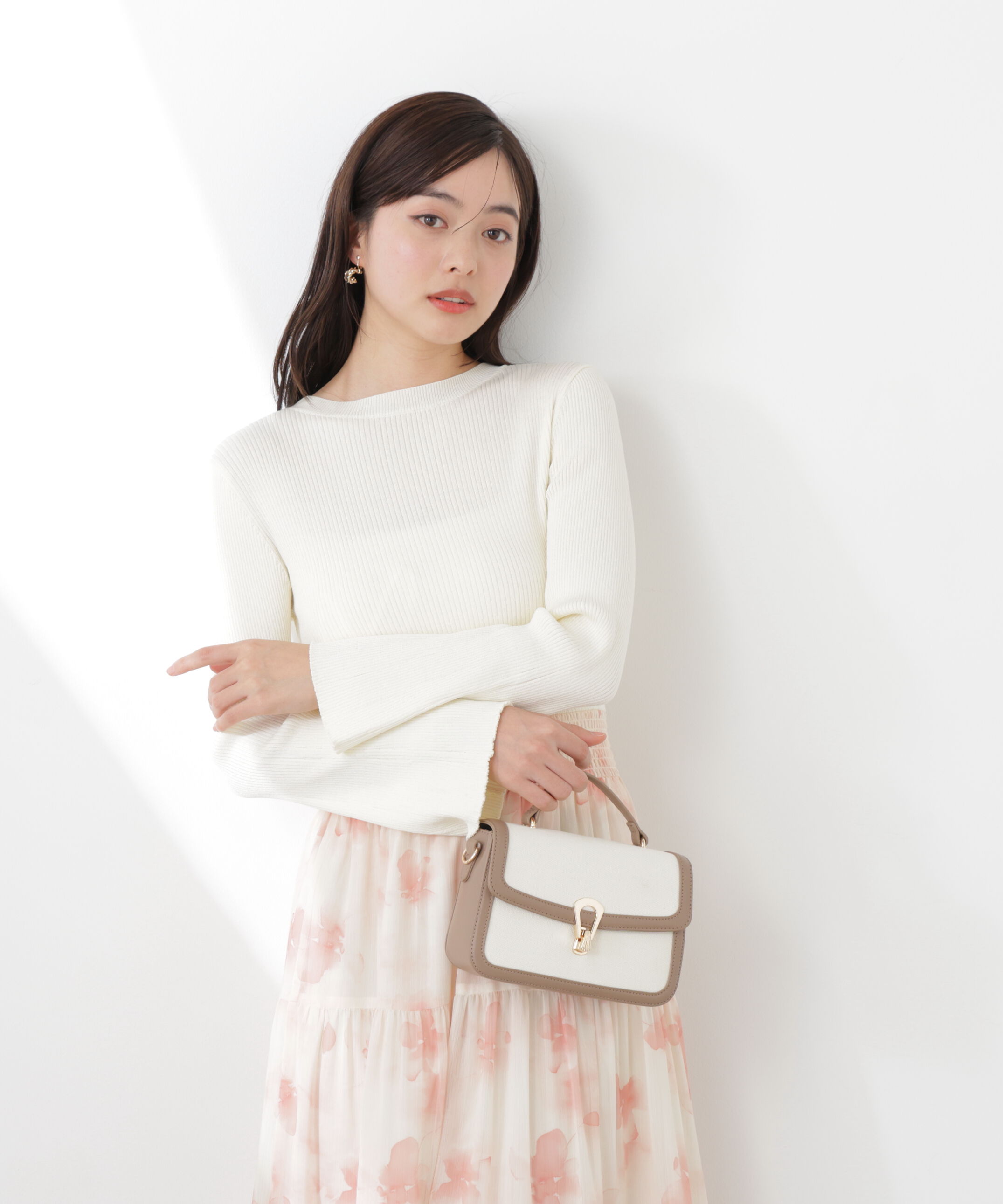 PROPORTION BODY DRESSING「ニットドッキング花柄シャーリングワンピース　26SS」|ワンピース|