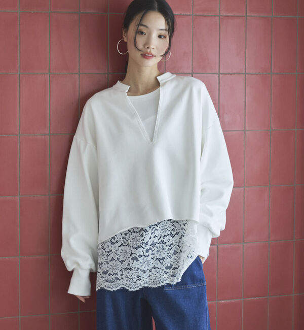 Doux archives「キーネックスウェットプルオーバー」|Tシャツ・カットソー|