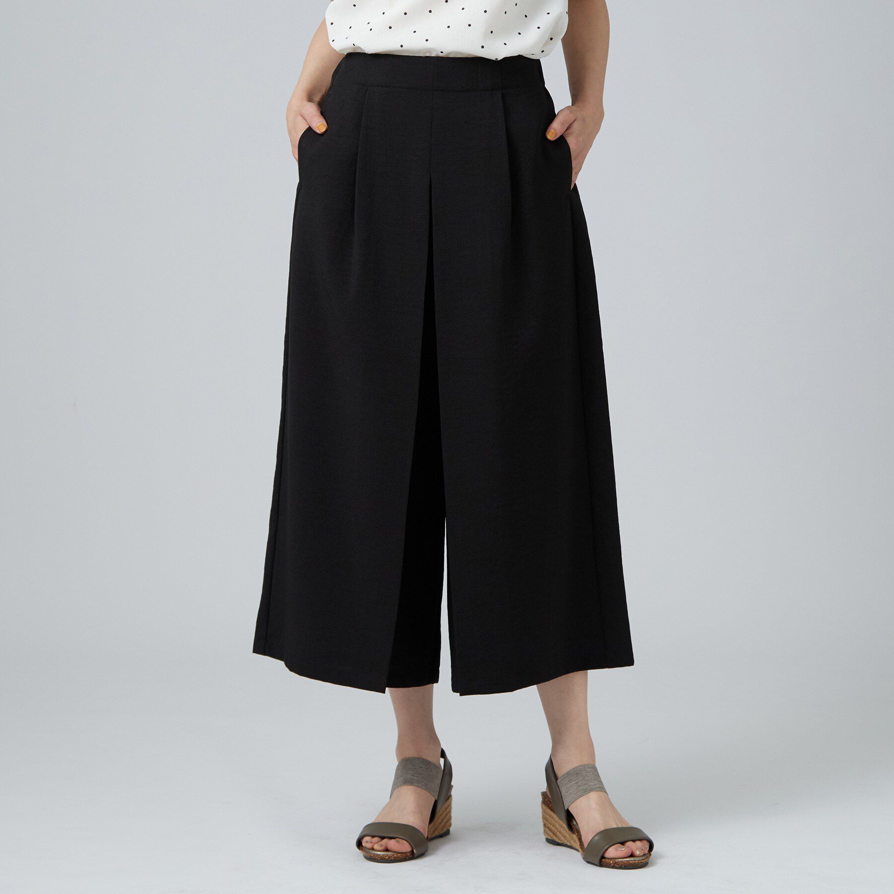 SHOO･LA･RUE「麻調タックキュロットパンツ」|その他|