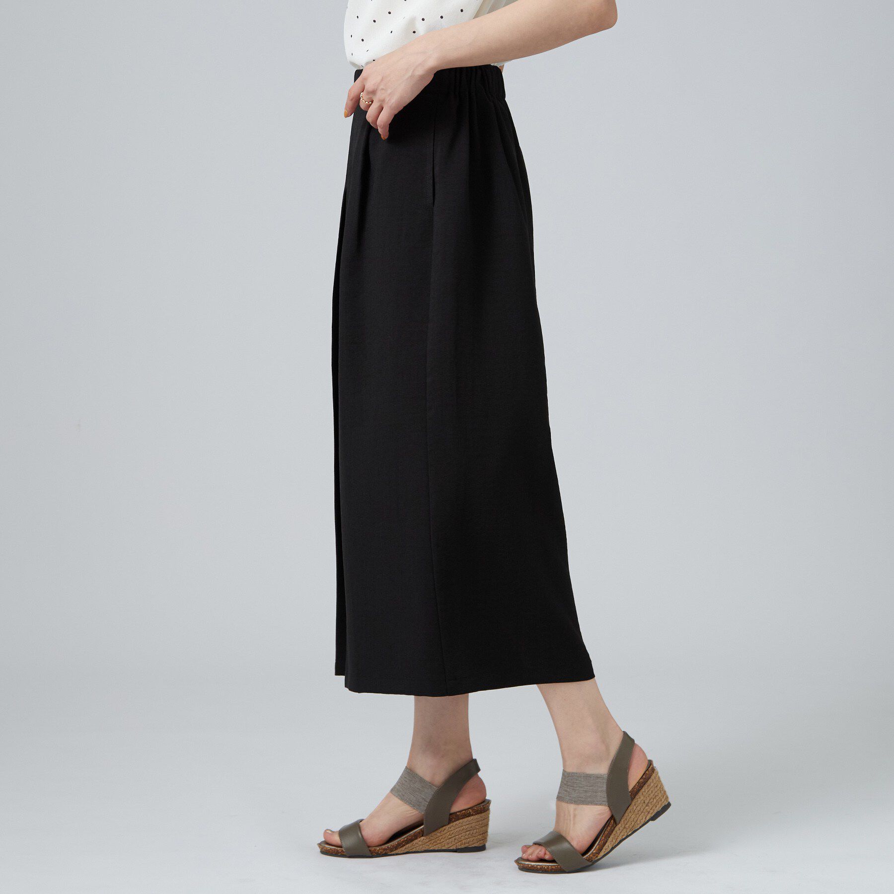 SHOO･LA･RUE「麻調タックキュロットパンツ」|その他|