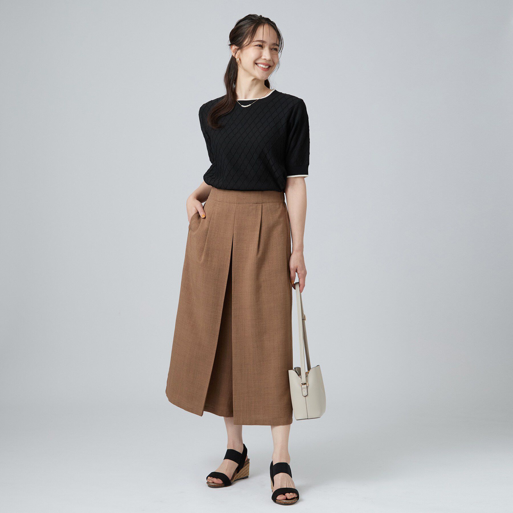SHOO･LA･RUE「麻調タックキュロットパンツ」|その他|