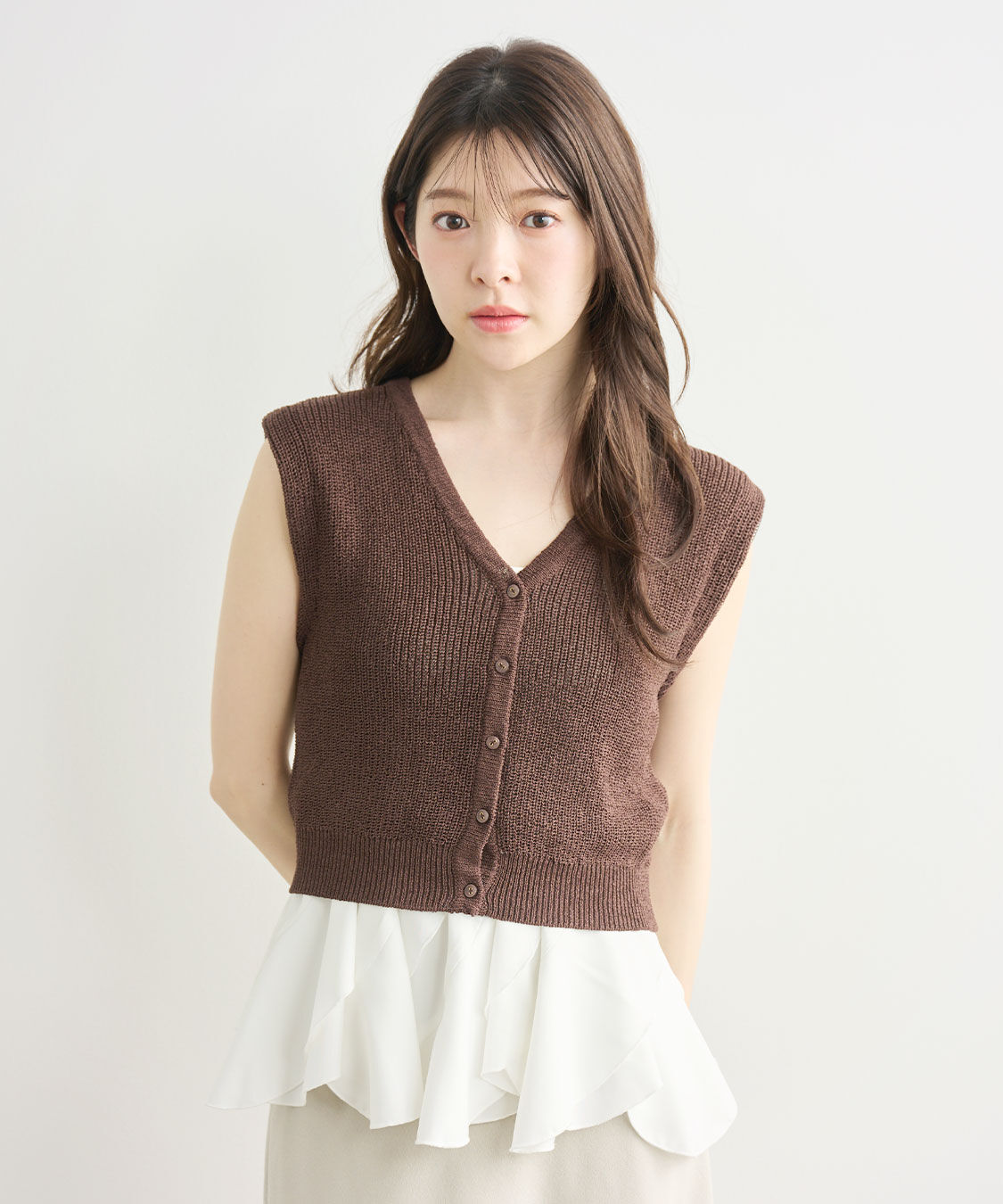 COCO DEAL - ラッフルカラーニット ラッフルキャミニットセット（COCO DEAL）｜ルミネのファッション通販