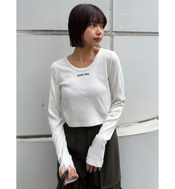MURUA「ロゴラメテレコトップス」|Tシャツ・カットソー|