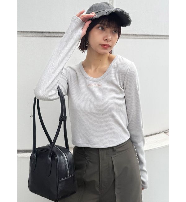 MURUA「ロゴラメテレコトップス」|Tシャツ・カットソー|