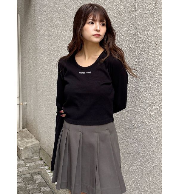 MURUA「ロゴラメテレコトップス」|Tシャツ・カットソー|