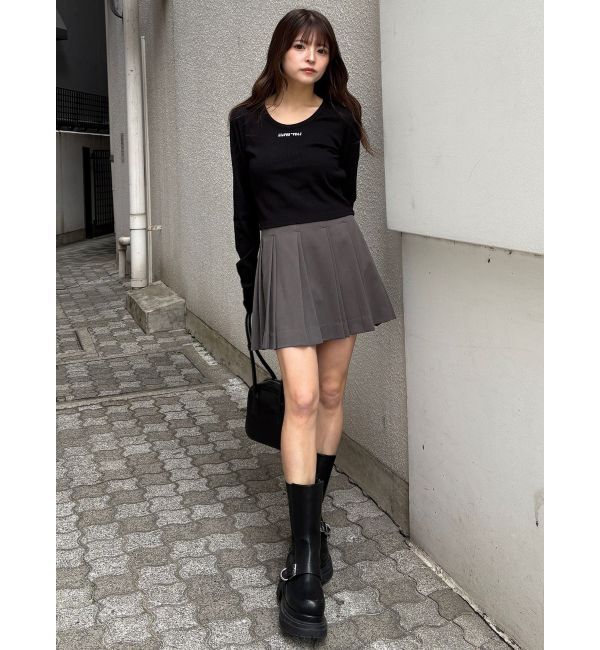 MURUA「ロゴラメテレコトップス」|Tシャツ・カットソー|