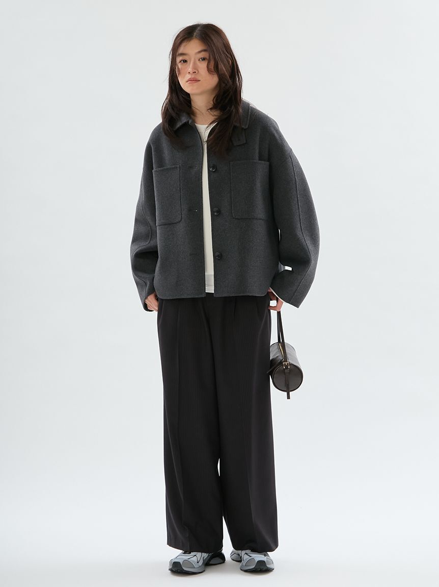 emmi atelier「ウールミックスワイドパンツ」|チノ|