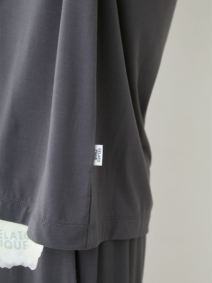 GELATO PIQUE HOMME「【ONLINE限定】【HOMME】【接触冷感】レーヨンジェラートベアプリントTシャツ&ハーフパンツセット」|ルームウェア|