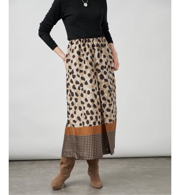 VERMEIL par iena「《予約》Leopard Panel スカート」|スカート|