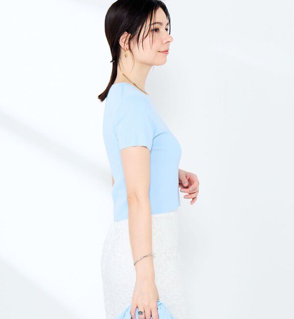 NOLLEY'S sophi「《手洗い可能/アンサンブル対応》マルチファンクション総針半袖プルオーバー」|ニット・セーター|