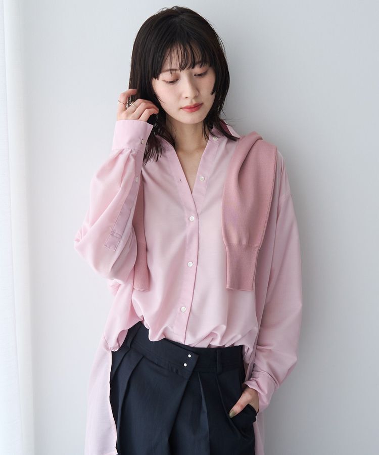 YECCA VECCA「バック釦シアーシャツ」|シャツ・ブラウス|Pink