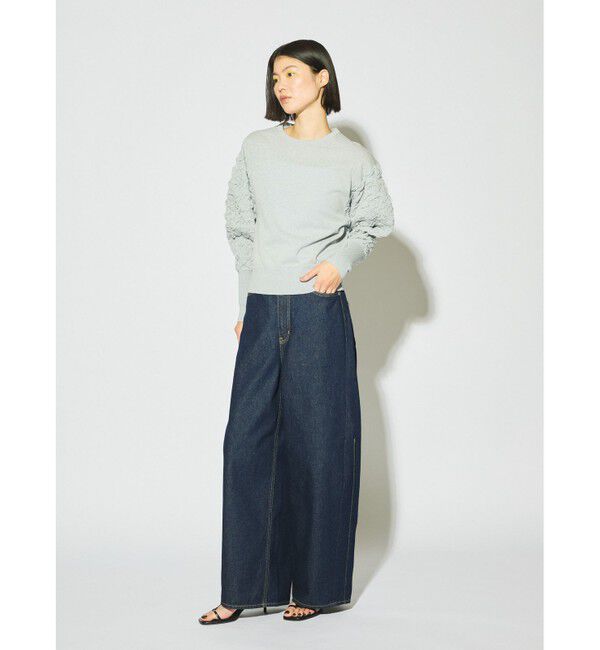 MIDIUMISOLID「MIDIUMISOLID for Ladies バレルレッグワイドデニム」|デニム|