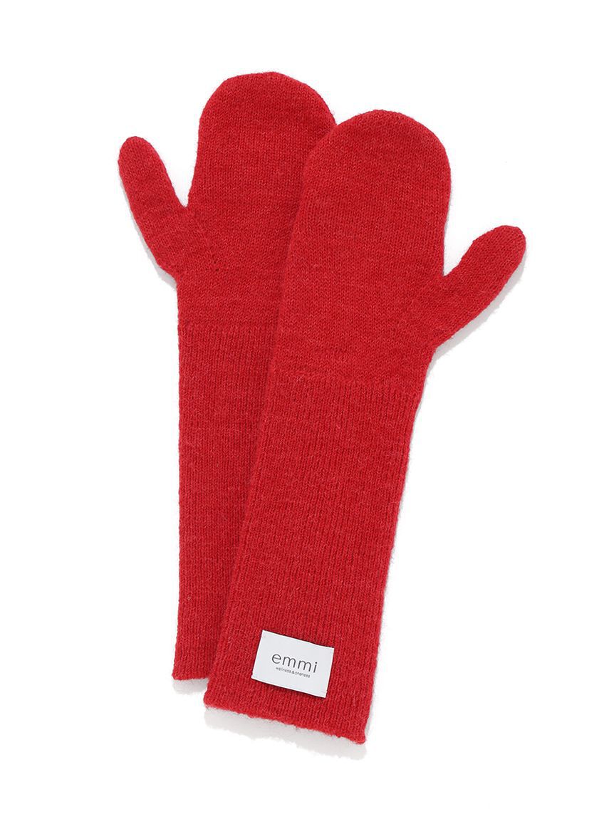 emmi atelier「ウールミックスロングミトン」|手袋|RED