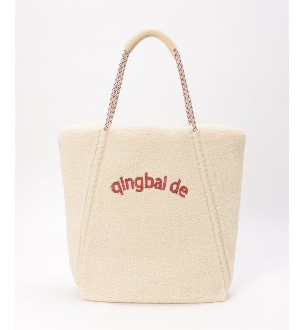 ikka「ボア刺繍BIGロープトートバッグ」|その他|オフホワイト
