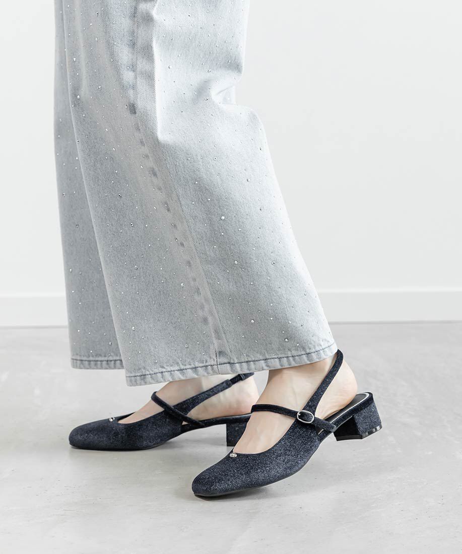  「ベロアバックストラップパンプス」|パンプス|
