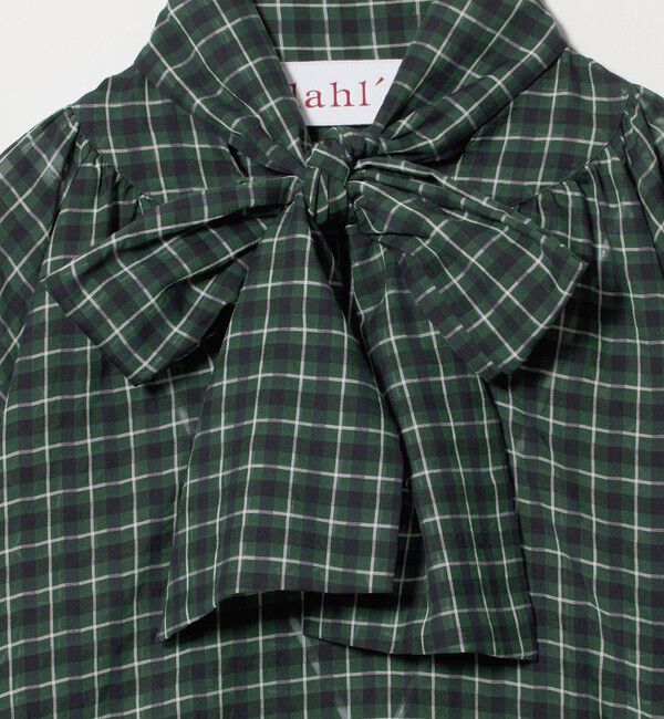 UNITED ARROWS「＜dahl&rsquo;ia＞ボウタイ チェック シャツ ブラウス」|シャツ・ブラウス|