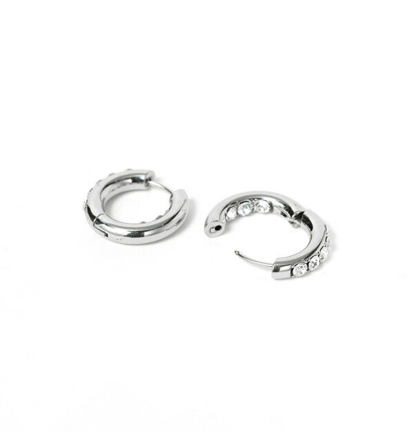 Ray BEAMS 「ビジュー フープ ピアス」|ピアス|