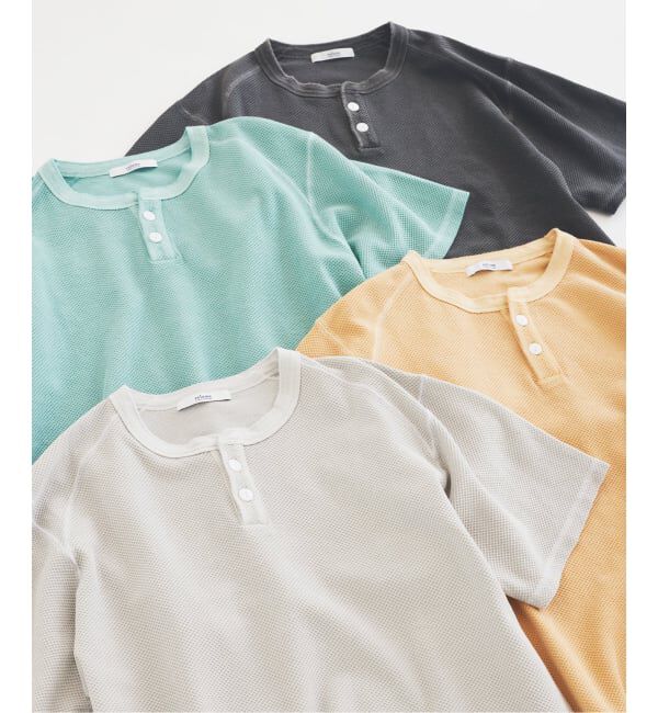 JOURNAL STANDARD relume「製品染め ワッフル調 ピケ ヘンリーネックTシャツ」|Tシャツ・カットソー|