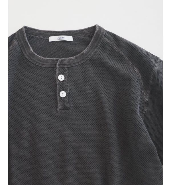 JOURNAL STANDARD relume「製品染め ワッフル調 ピケ ヘンリーネックTシャツ」|Tシャツ・カットソー|