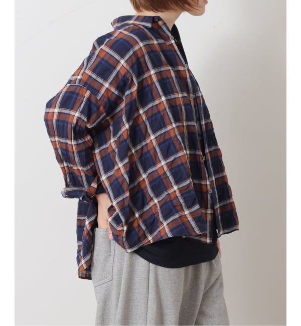journal standard luxe「《予約》シャーリングチェック レギュラーカラーBigシャツ」|シャツ・ブラウス|