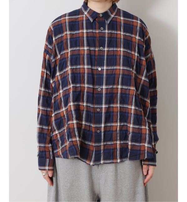 journal standard luxe「《予約》シャーリングチェック レギュラーカラーBigシャツ」|シャツ・ブラウス|