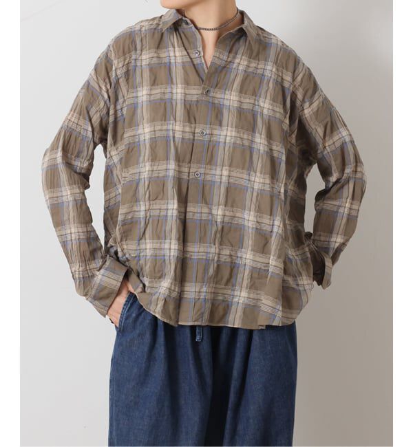 journal standard luxe「《予約》シャーリングチェック レギュラーカラーBigシャツ」|シャツ・ブラウス|